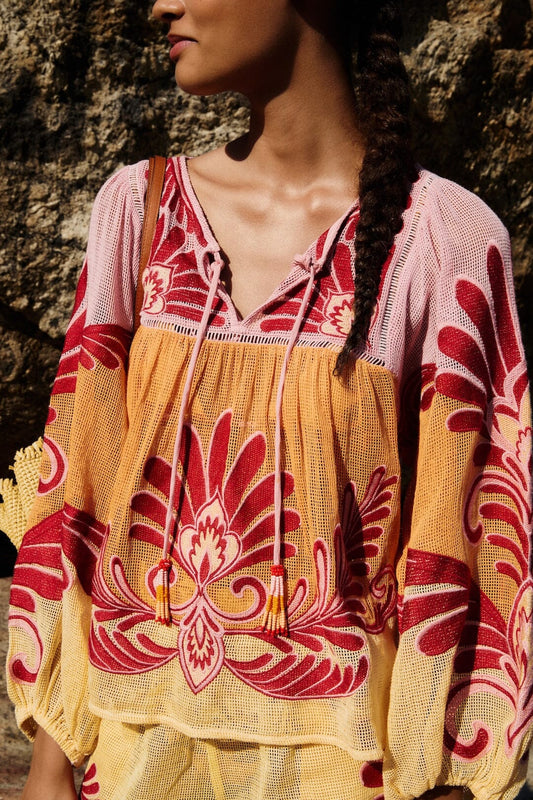 Soft Yellow Arabesc Blouse