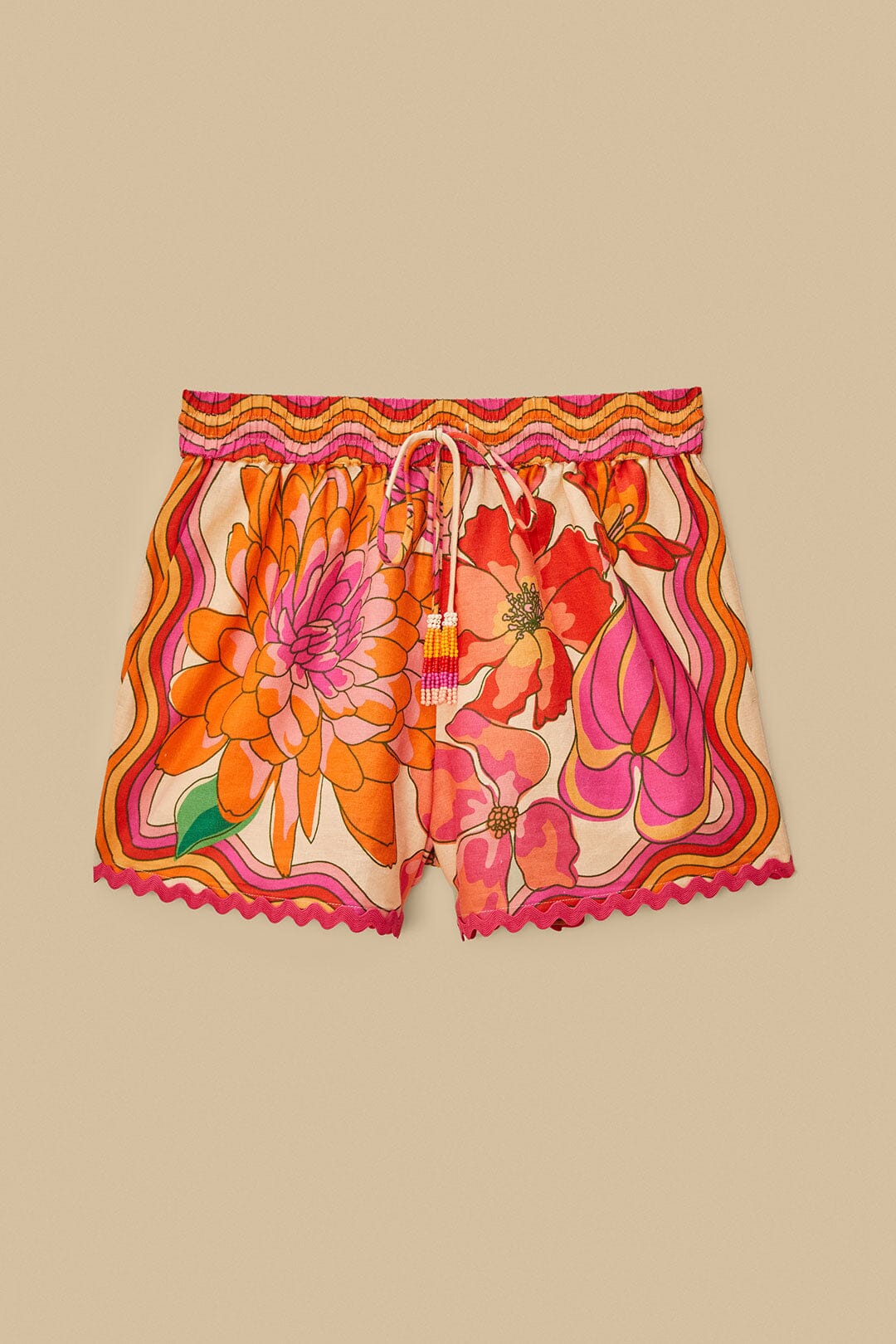 Beige Spring Affair LENZING™ ECOVERO™ Euroflax™ Shorts