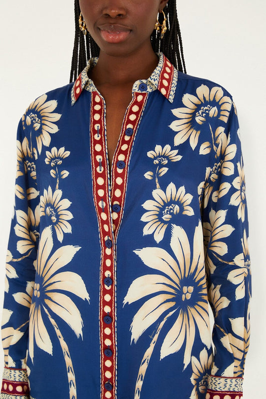 Blue Luna Collared Pajama Shirt