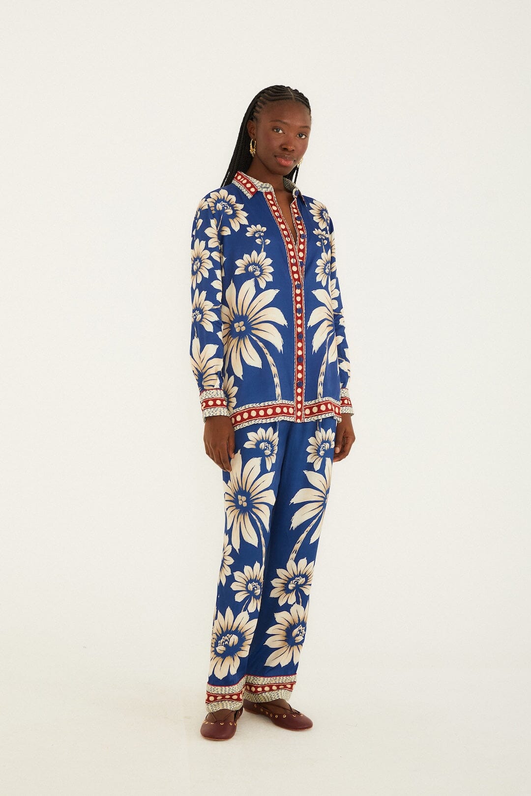 Blue Luna Collared Pajama Shirt