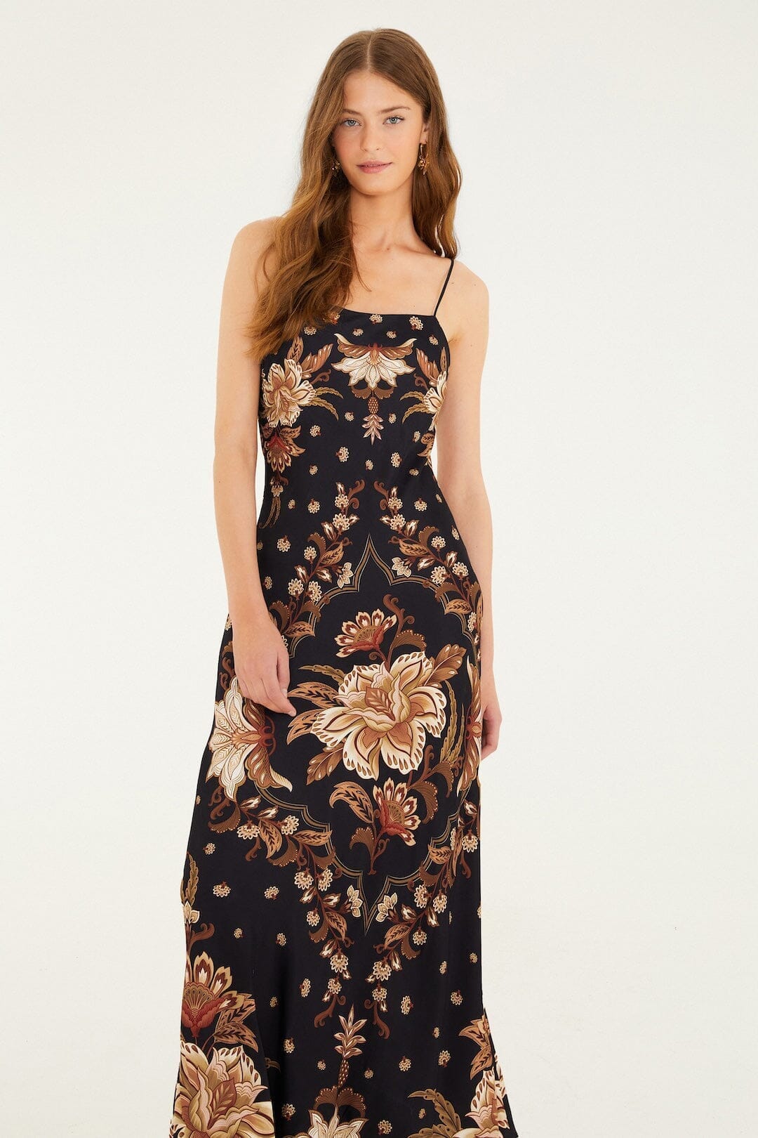 Black Majestic Garden Slip Maxi Dress