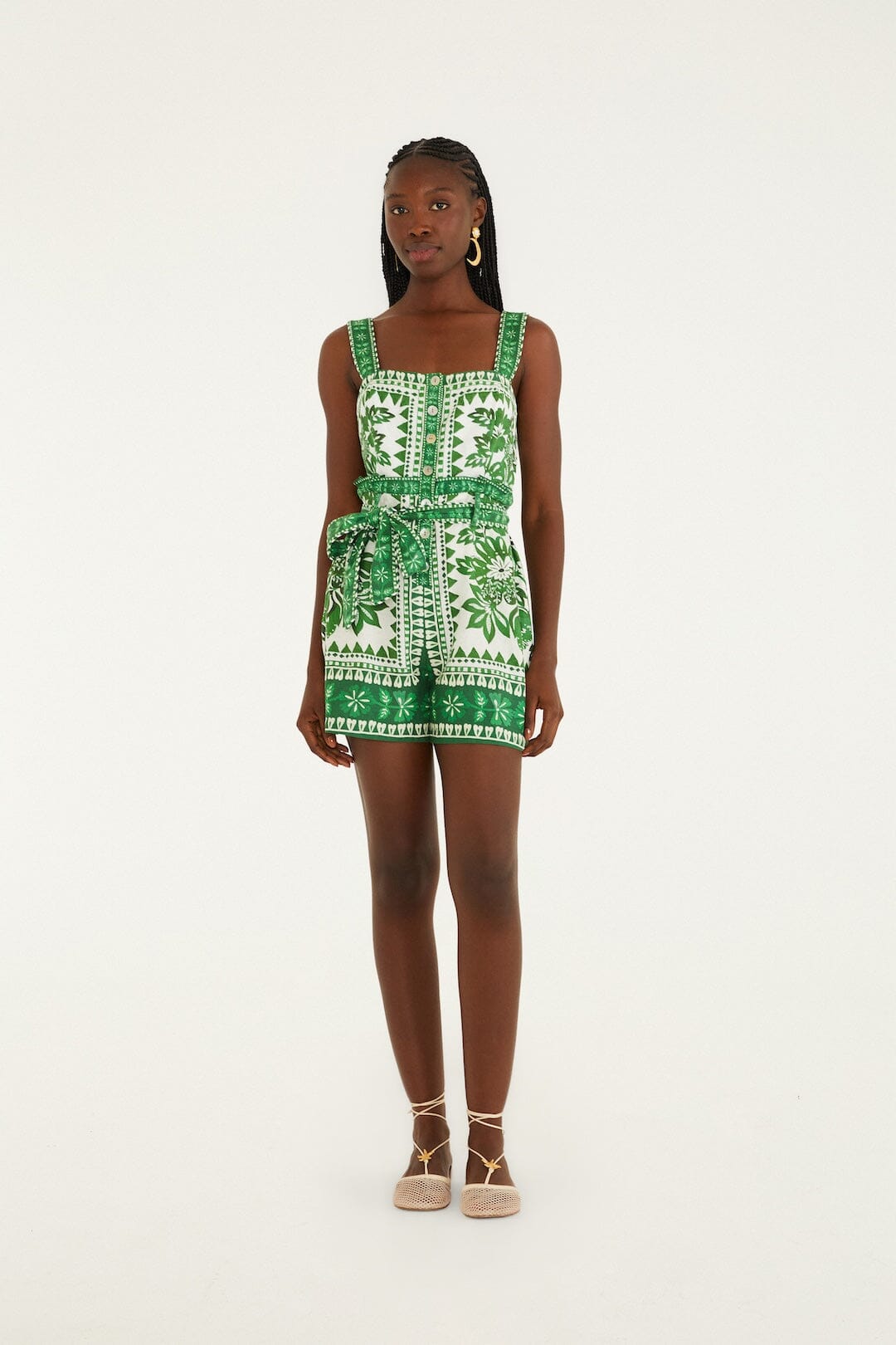 Green Flora Tapestry Romper