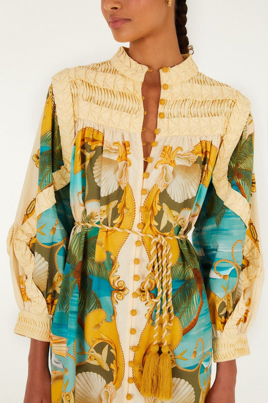 Sand Royal Sea Smocked Mini Dress
