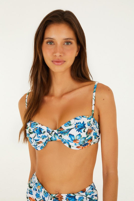 Off-White Flora Tile Underwire Bikini Top