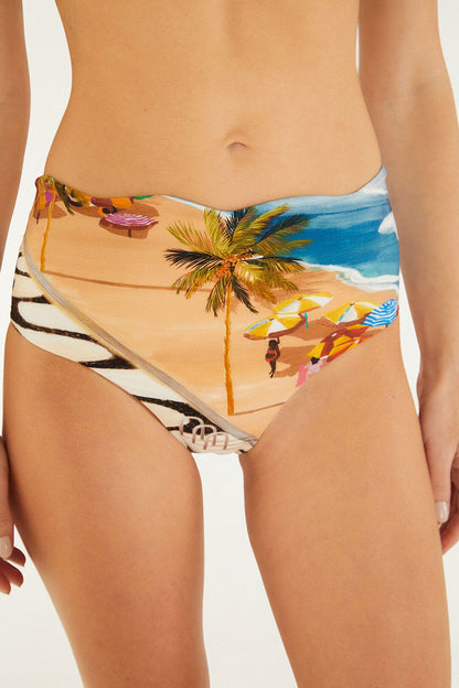 Multicolor Copacabana Beach Hot Pants Bikini Bottom