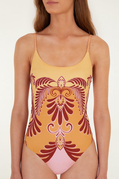 Soft Yellow Arabesc One Piece