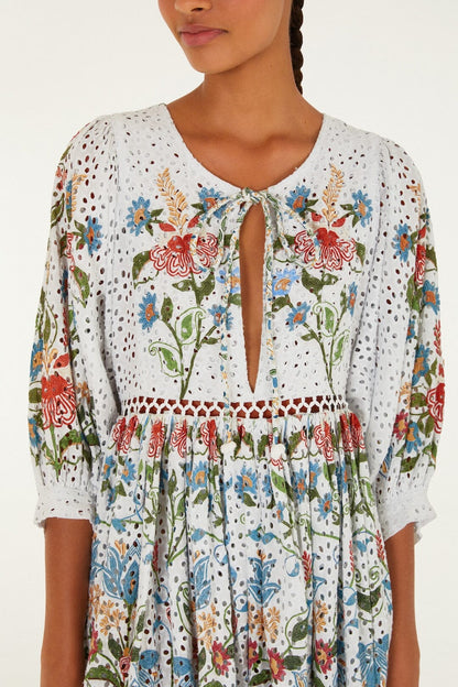 Off-White Stitched Garden Mini Dress