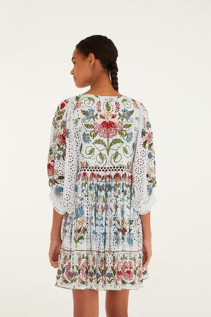 Off-White Stitched Garden Mini Dress
