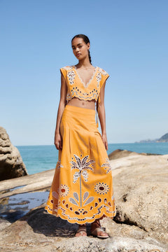 TROPI EMBROIDERY CAMEL