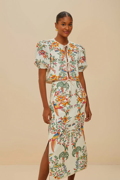 Off-White Delicate Forest Midi Skirt
