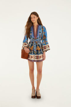 EMBROIDERED TAPESTRY BLUE