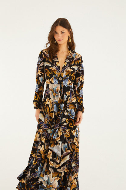 Black Snake Garden  Maxi Dress