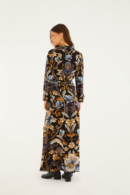 Black Snake Garden  Maxi Dress