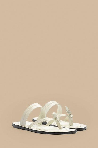 Ivory Tie Flat Sandal