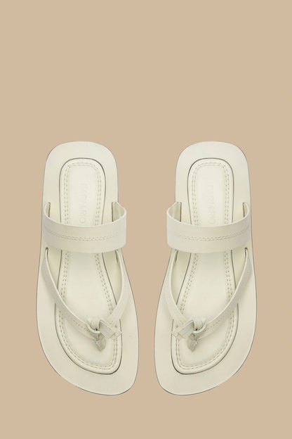 Ivory Tie Flat Sandal