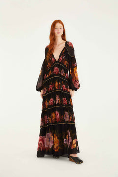 CHENILLE FLOWERS BLACK