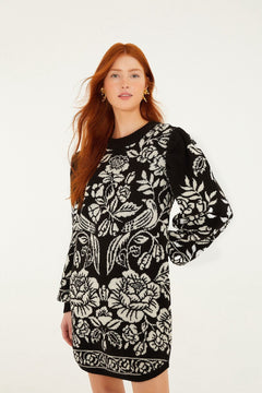 CASHEW AND BIRDS BLACK