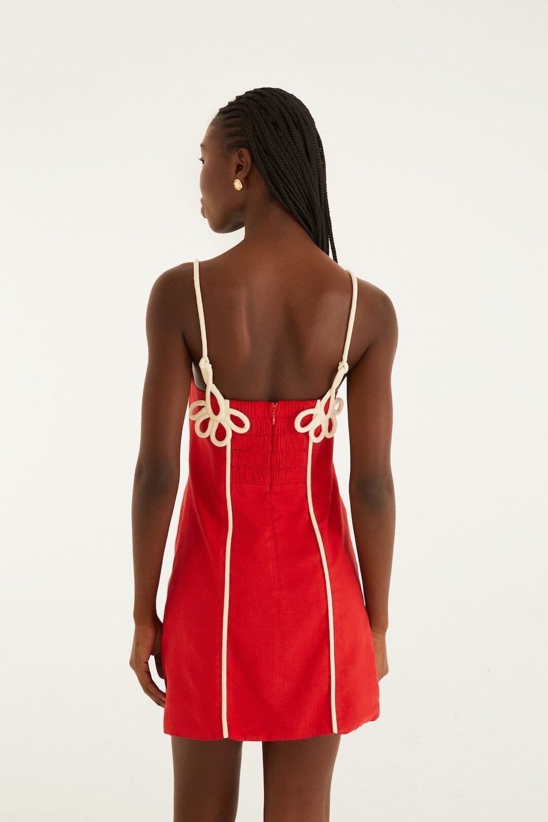 Red 3d Flower Mini Dress