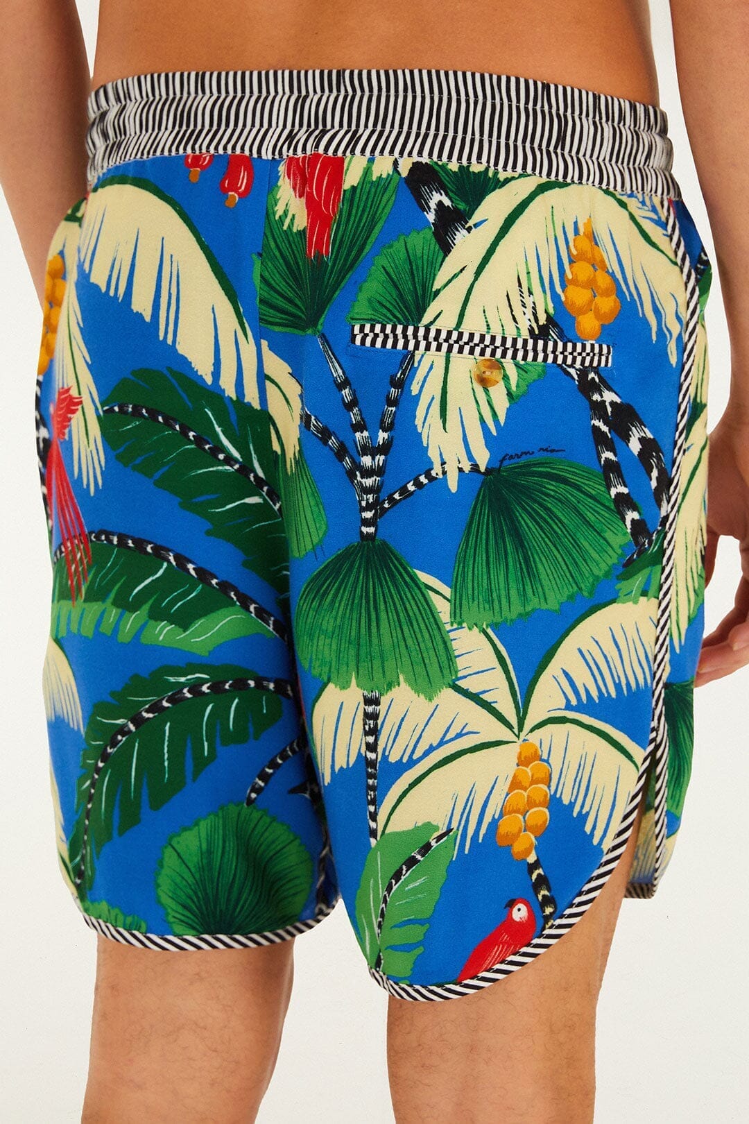 Blue Tropical Island Drawstring  Shorts