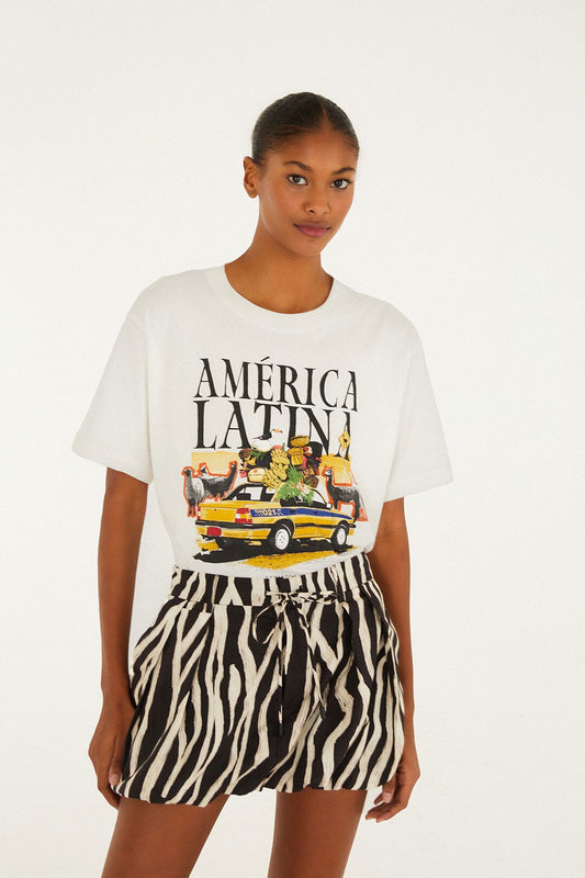 Black Tropical Zebra  Mini Skirt