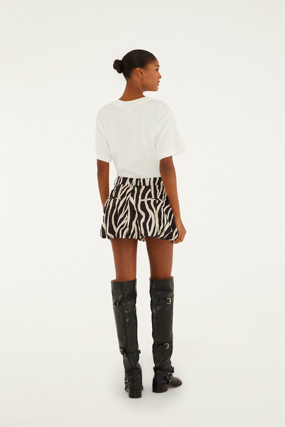 Black Tropical Zebra  Mini Skirt