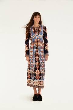 EMBROIDERED TAPESTRY BLUE