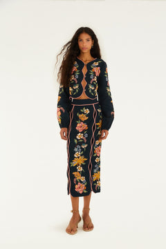 MAIRA FLORAL DARK BLUE