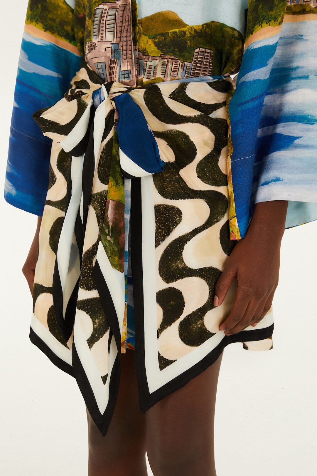 Multicolor Copacabana Beach Long Sleeve Kimono