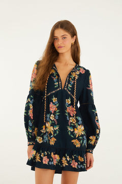 MAIRA FLORAL DARK BLUE