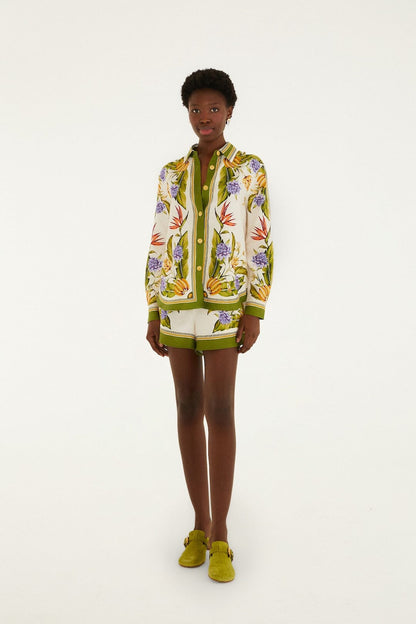 Sand Tropical Scarf Shirt