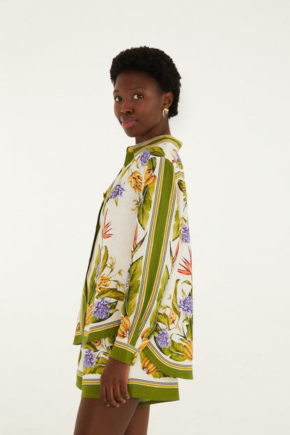 Sand Tropical Scarf Shirt