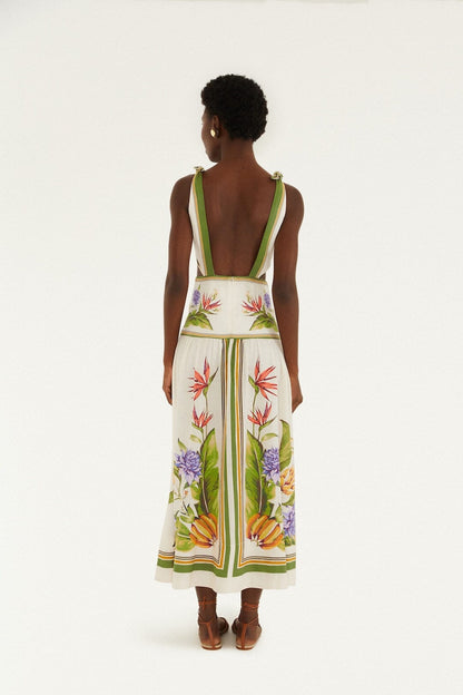 Sand Tropical Scarf Maxi Dress
