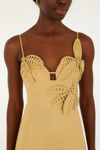Sand 3d Flowers Jumpsuit
