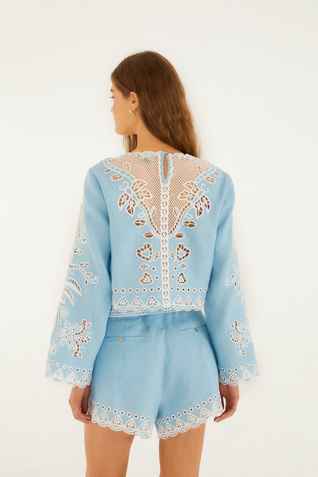 Light Blue Romantic Richelieu Shorts