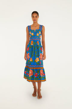 ROCOCO FLOWERS BRIGHT BLUE