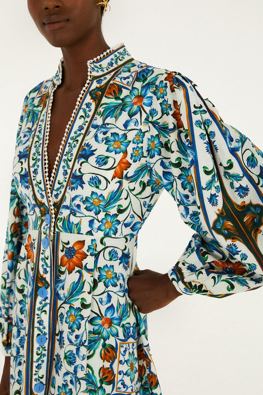 Off-White Flora Tile Maxi Dress