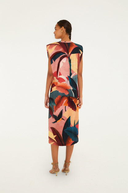 Multicolor Atlantic Rainforest  T-Shirt Midi Dress