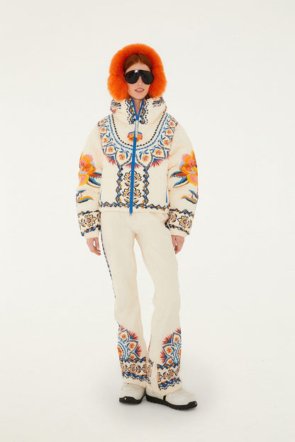 Off-White Lucy Floral Suspenders Ski Pants