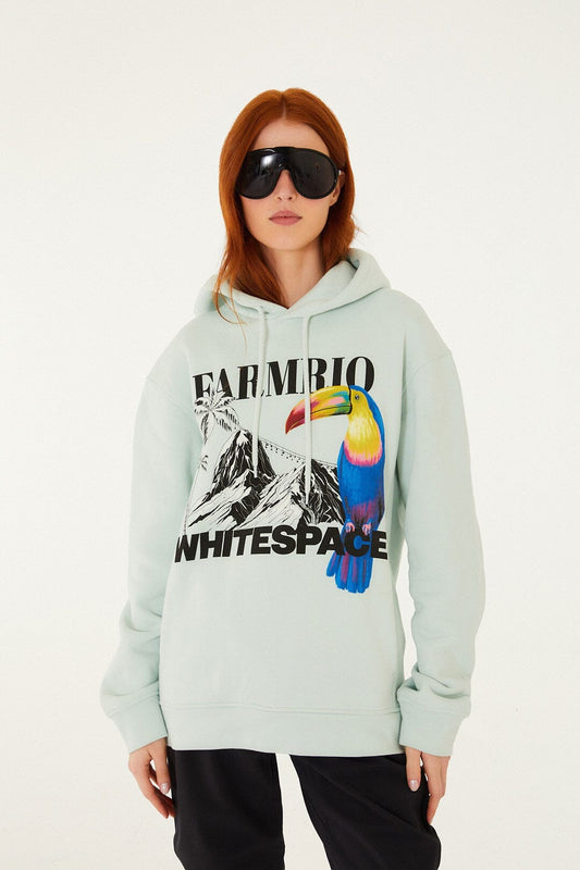 Blue Snow Macaw Hooded Sweatshirt
