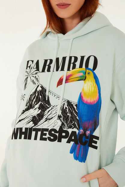 Blue Snow Macaw Hooded Sweatshirt