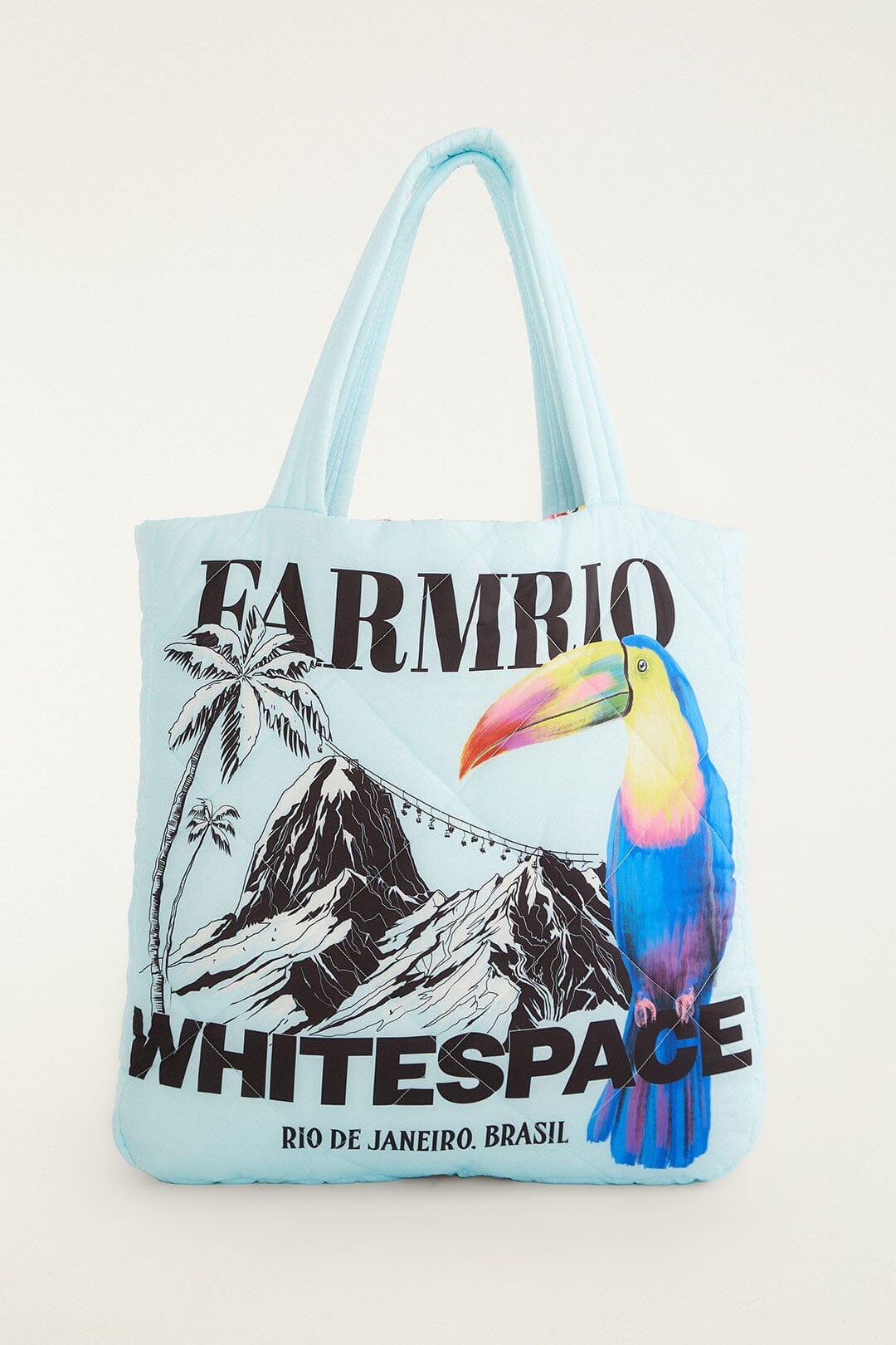 Blue Toucan Puffer Tote Bag