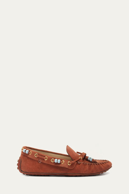 Brown Tassel Suede Moccasin