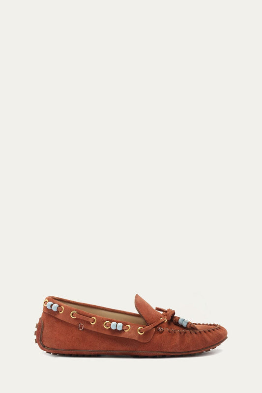 Brown Tassel Suede Moccasin