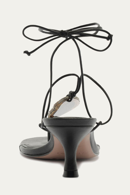 Stone Kitten Heel Sandal