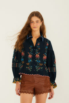STITCHED GARDEN NAVY BLUE