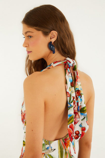 Off-White Cocktail Maxi Dress