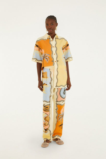 Multicolor Rio Souvenir Mixed Scarf Shirt