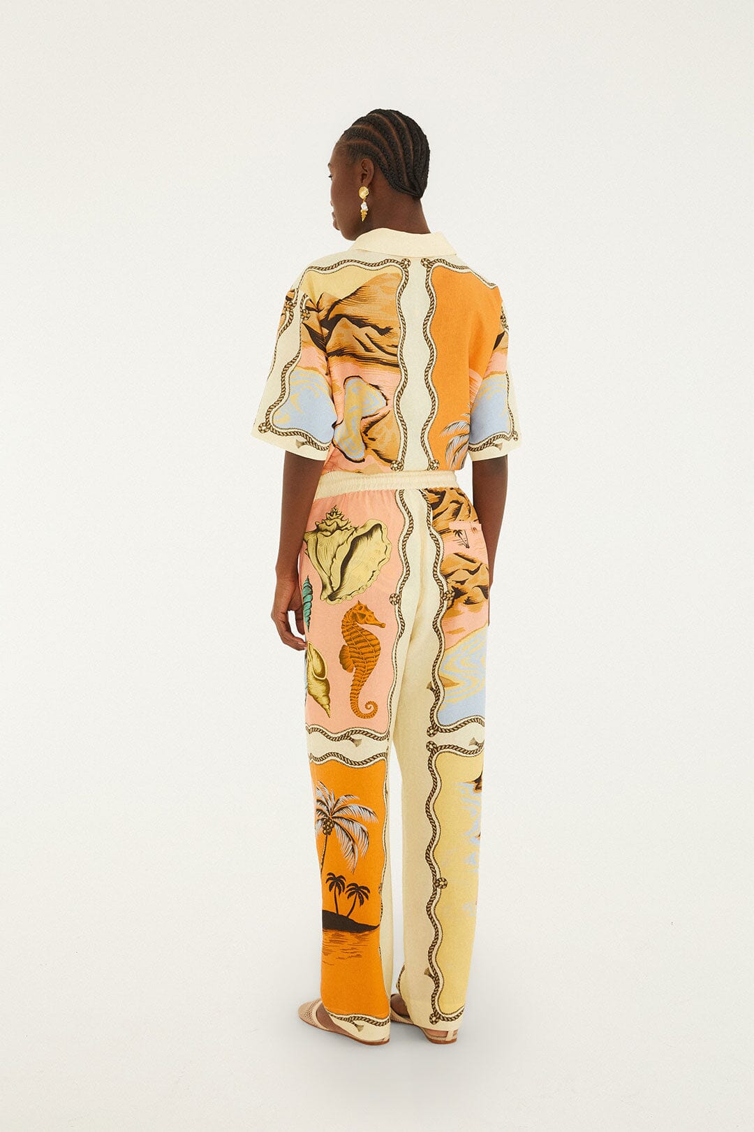 Multicolor Rio Souvenir Mixed Scarf Pants