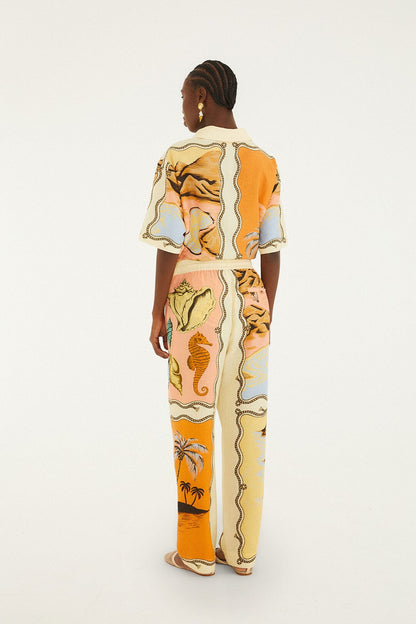 Multicolor Rio Souvenir Mixed Scarf Pants