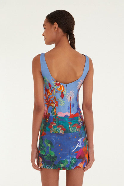 Multicolor Dream Landscape Mini Dress